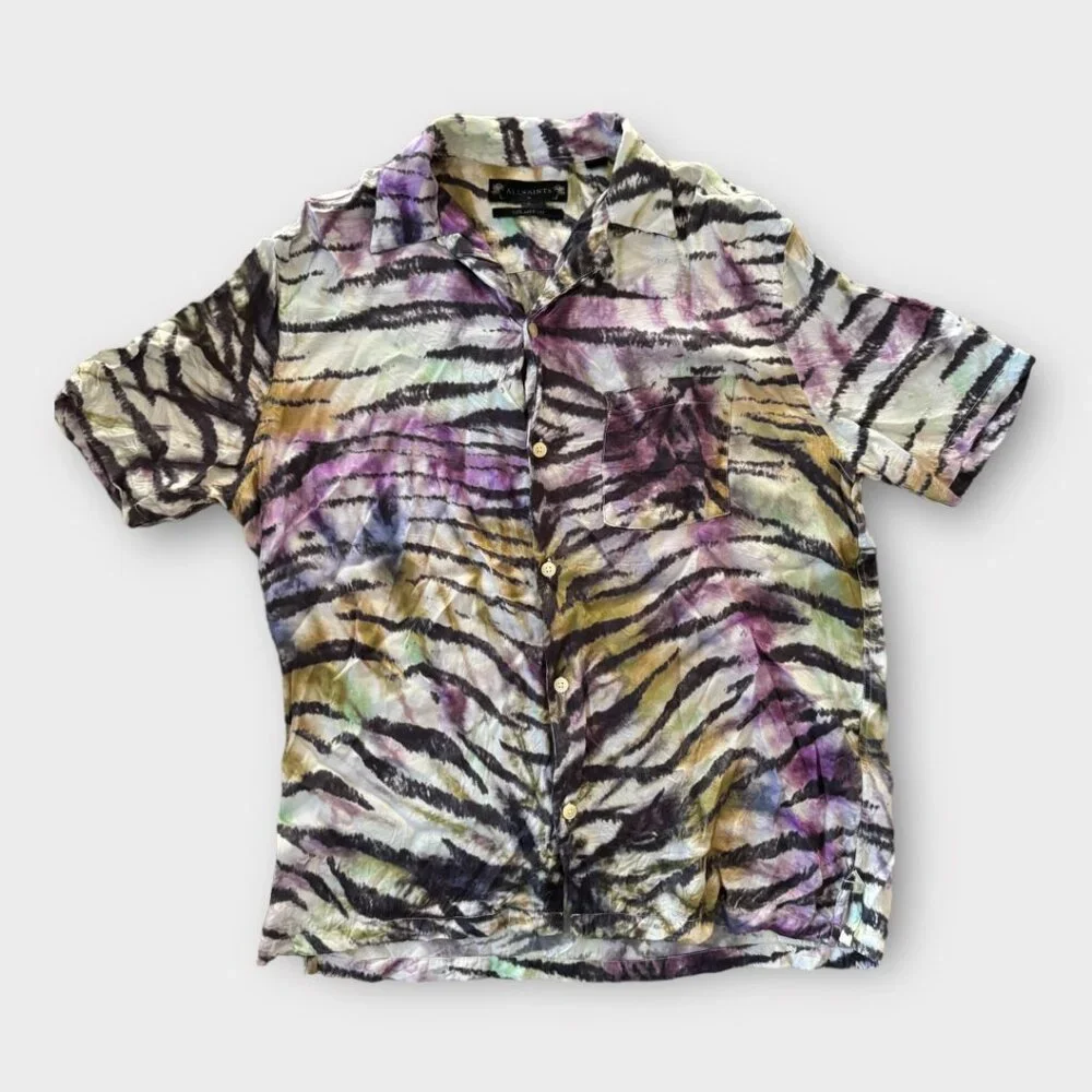 All Saints Kanha Short Sleeve Shirt in Cloud White women's medium - Picture 5 of 9